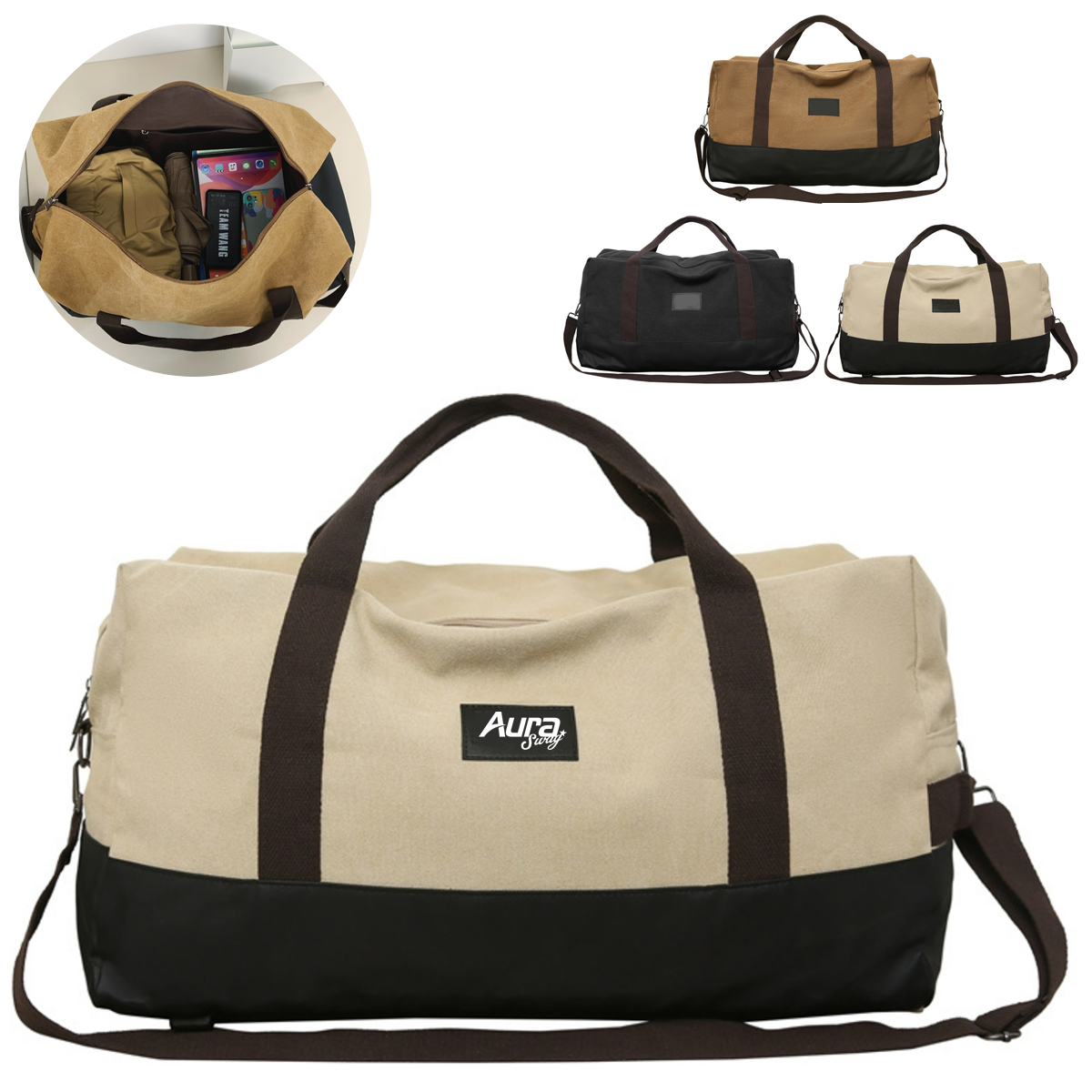 Wear-Resistant Canvas Travel Duffel Bag 3