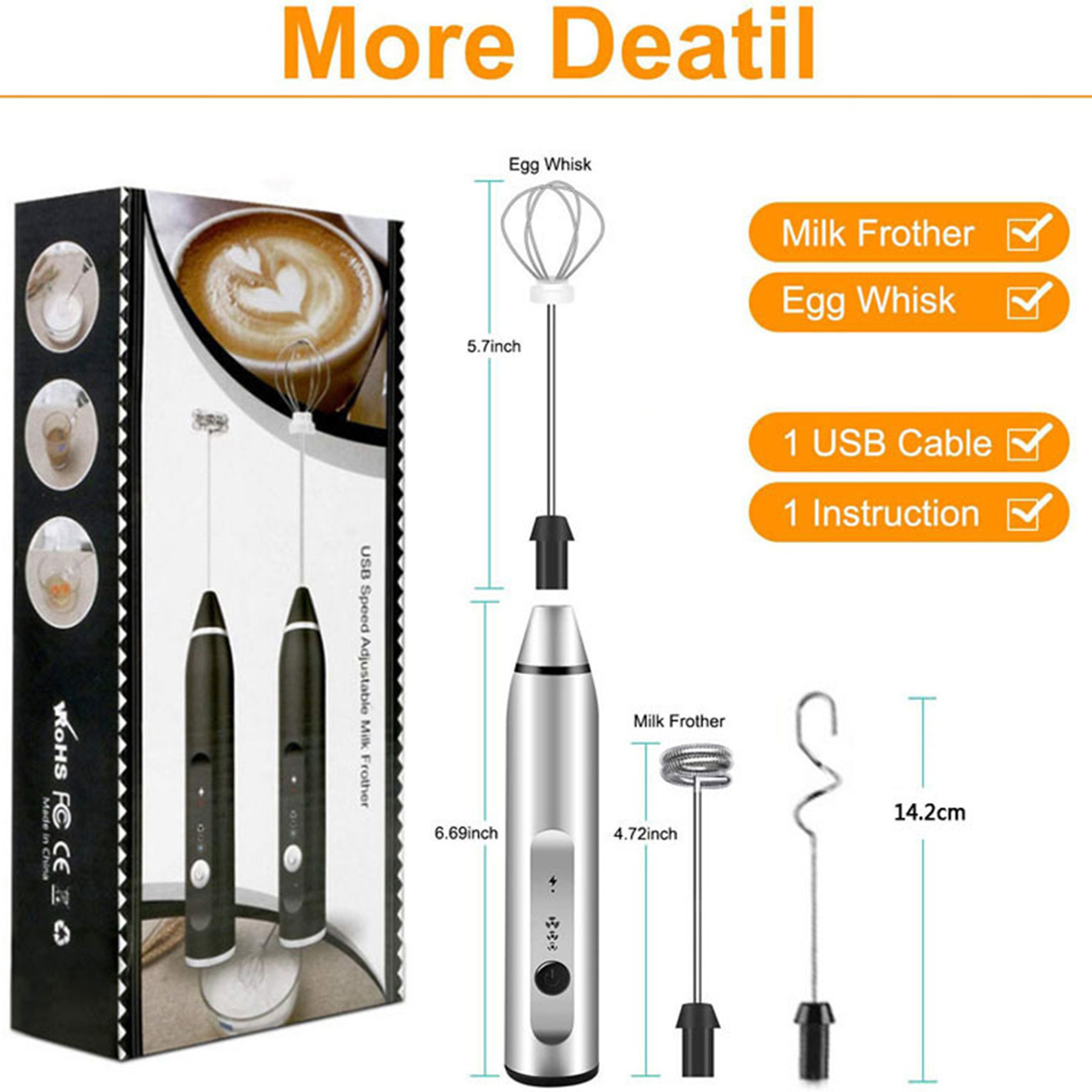 Electric Milk Whisk Frother 3