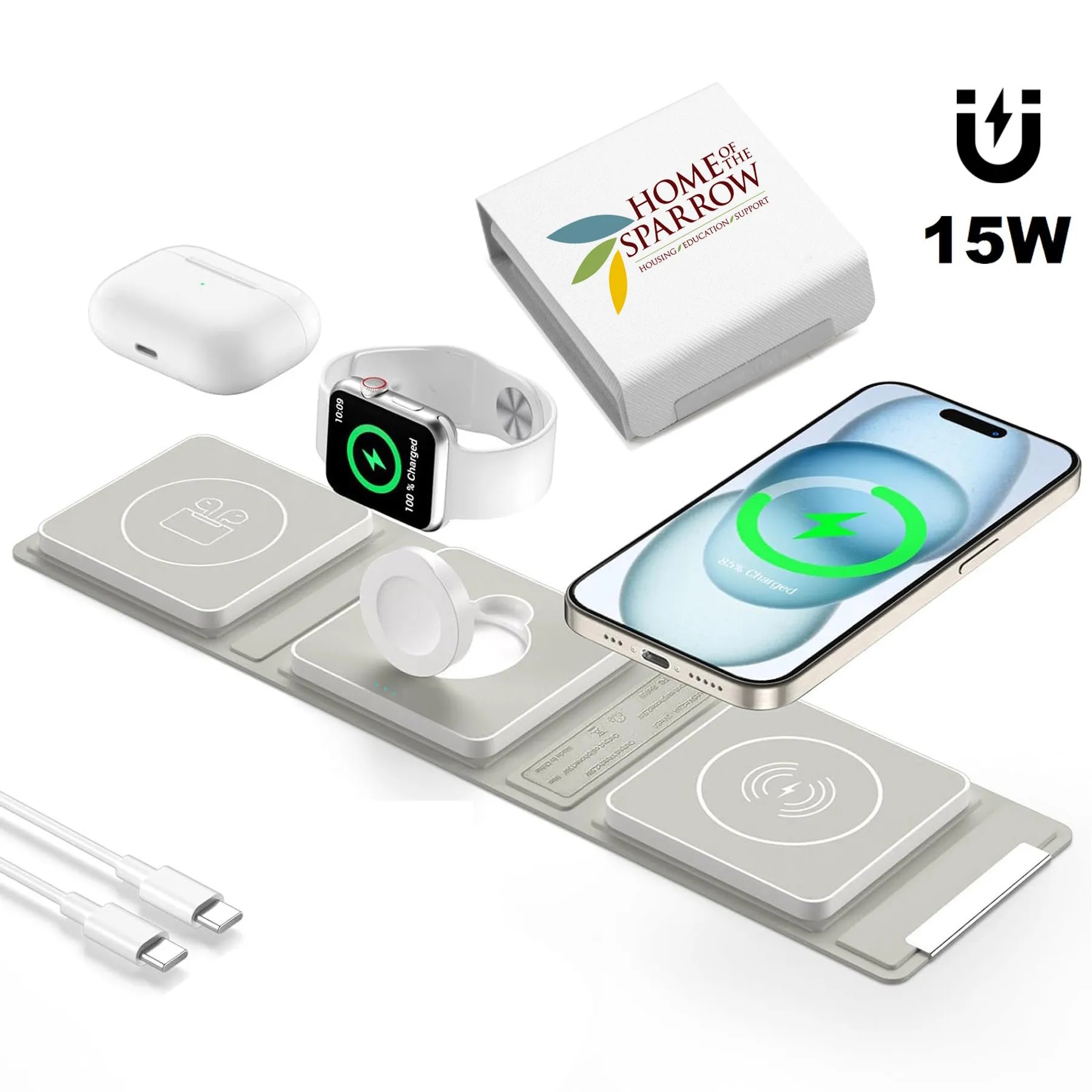 Foldable Magnetic 3-in-1 Wireless Charger 2