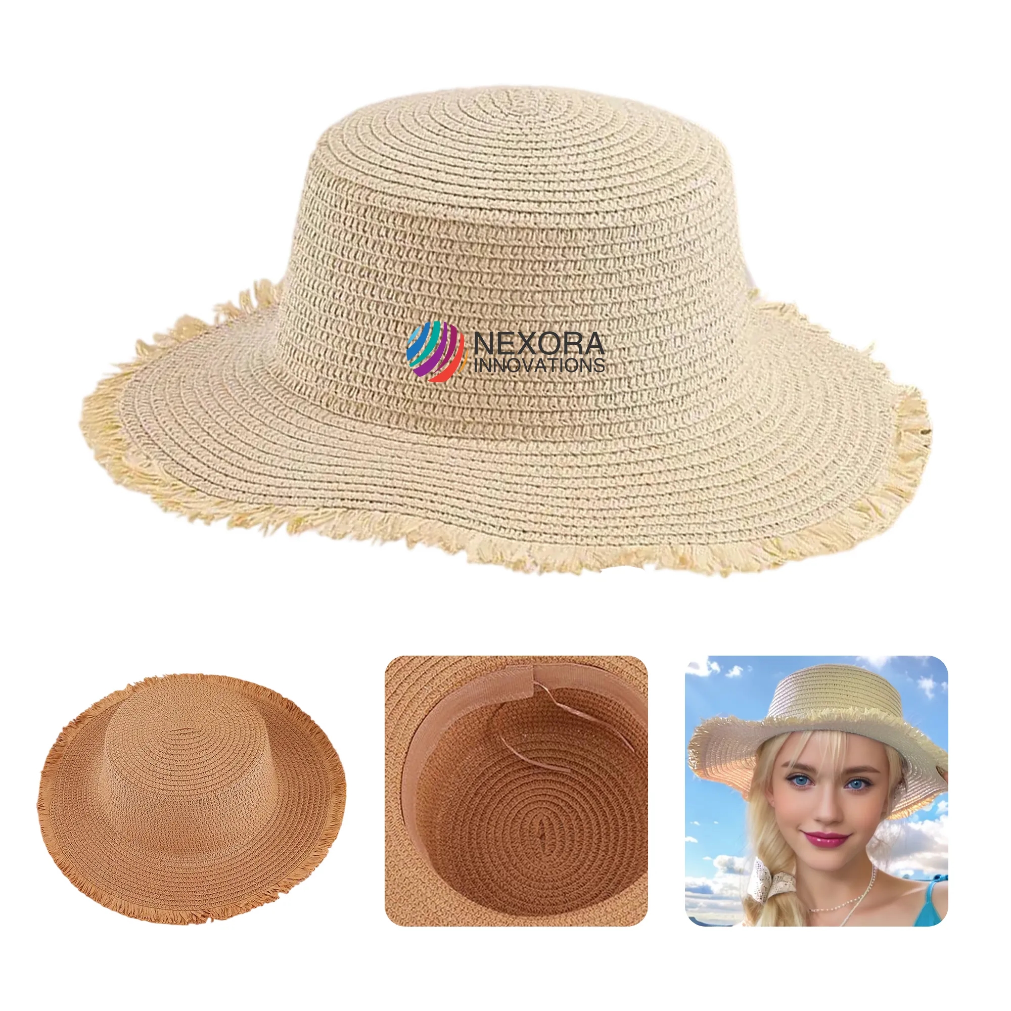 UPF50+ Wide Brim Lifeguard Straw Hat 3