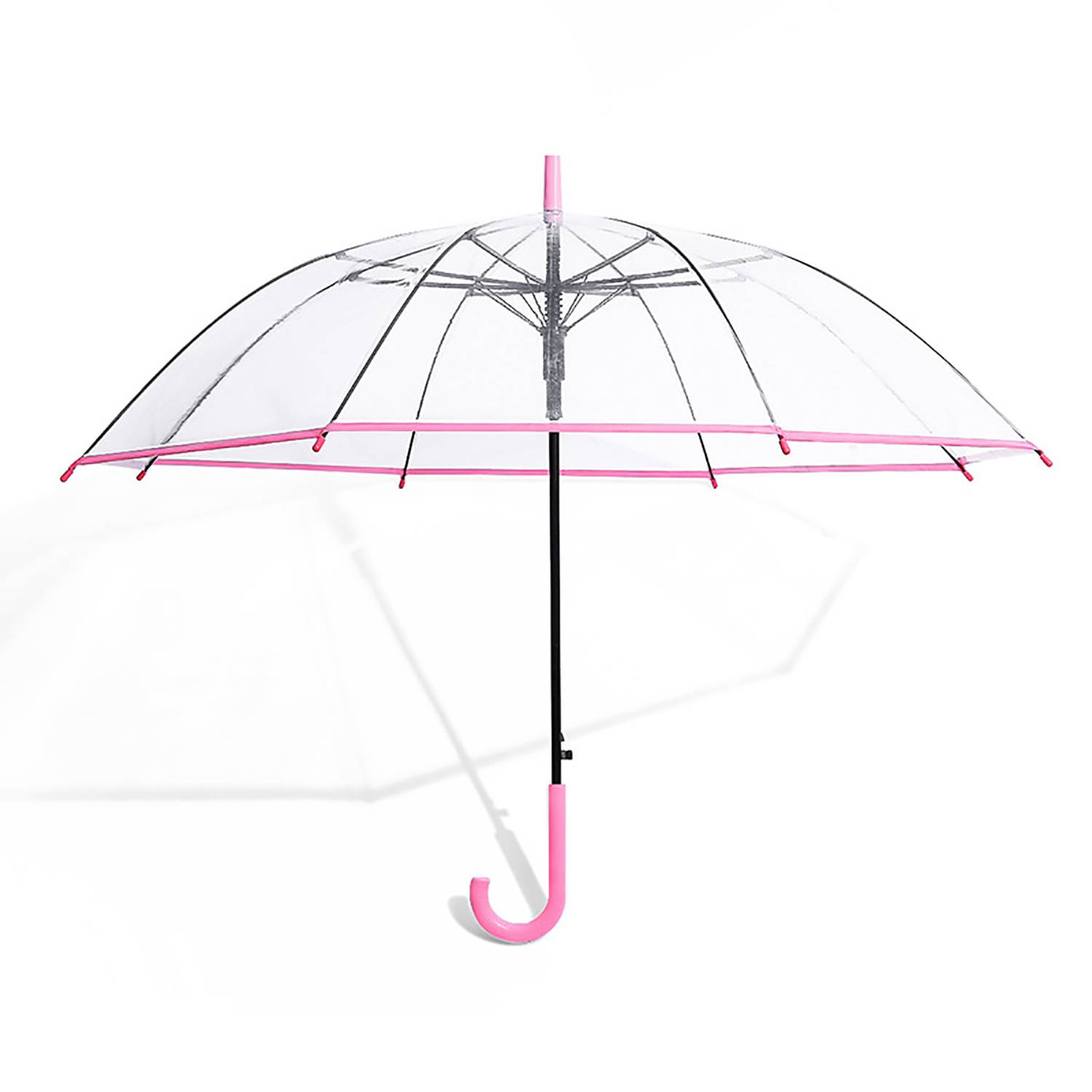 8-Rib Long-Handle Transparent Umbrella W/ Reflective Strip 4