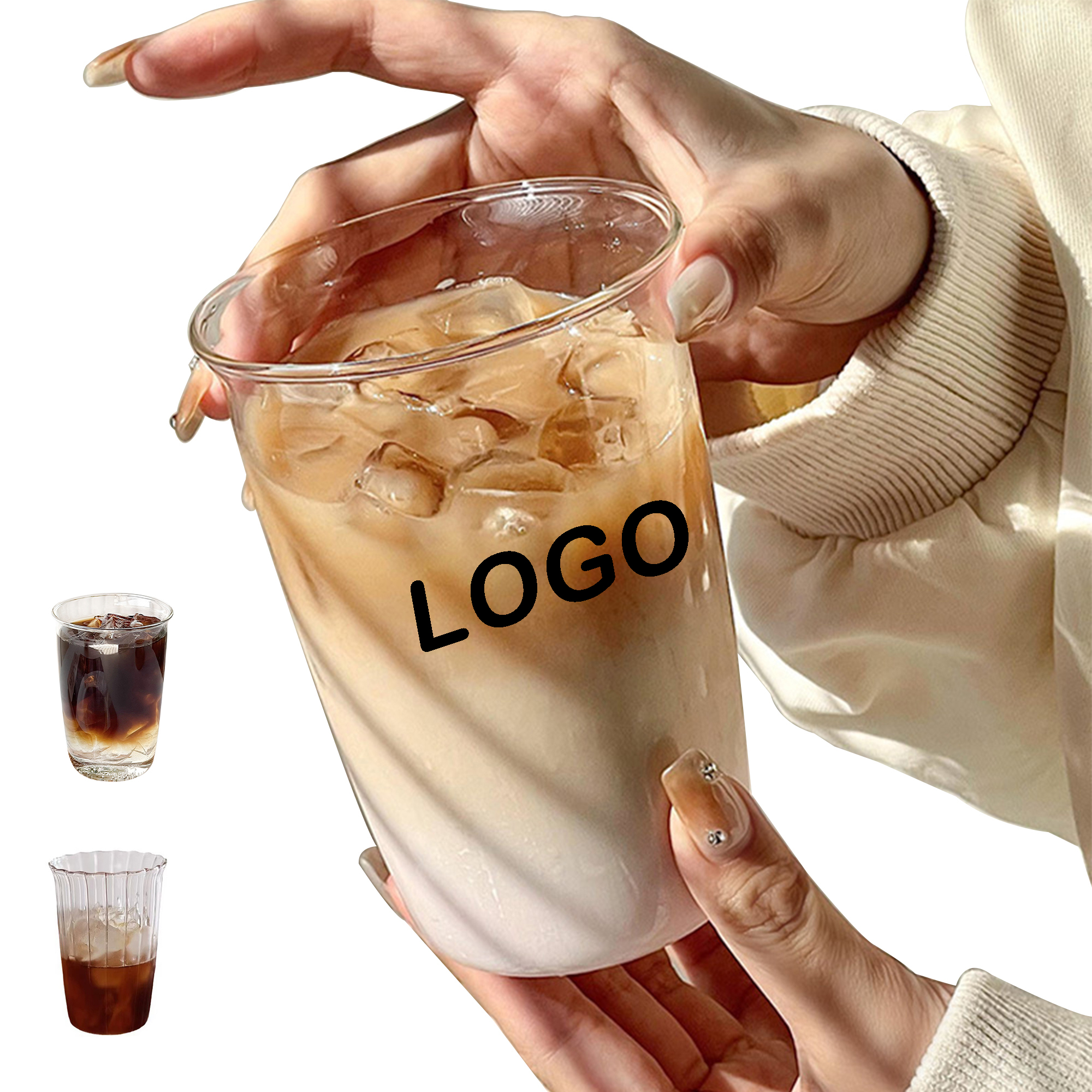 14oz Clear Glass Tumbler for Cold Drinks 4