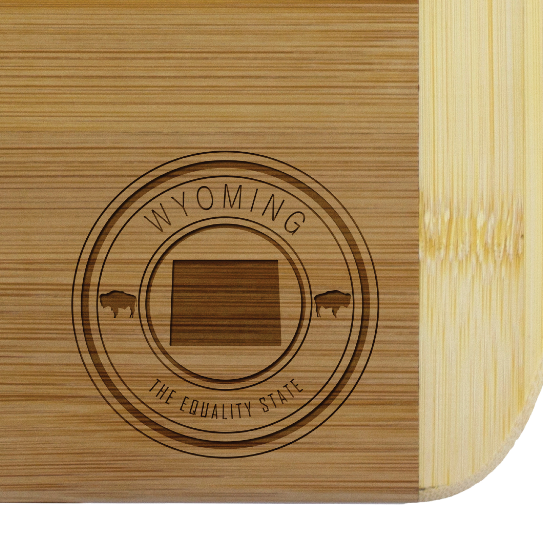 Wyoming State Stamp 2-Tone 11" Cutting Board 4