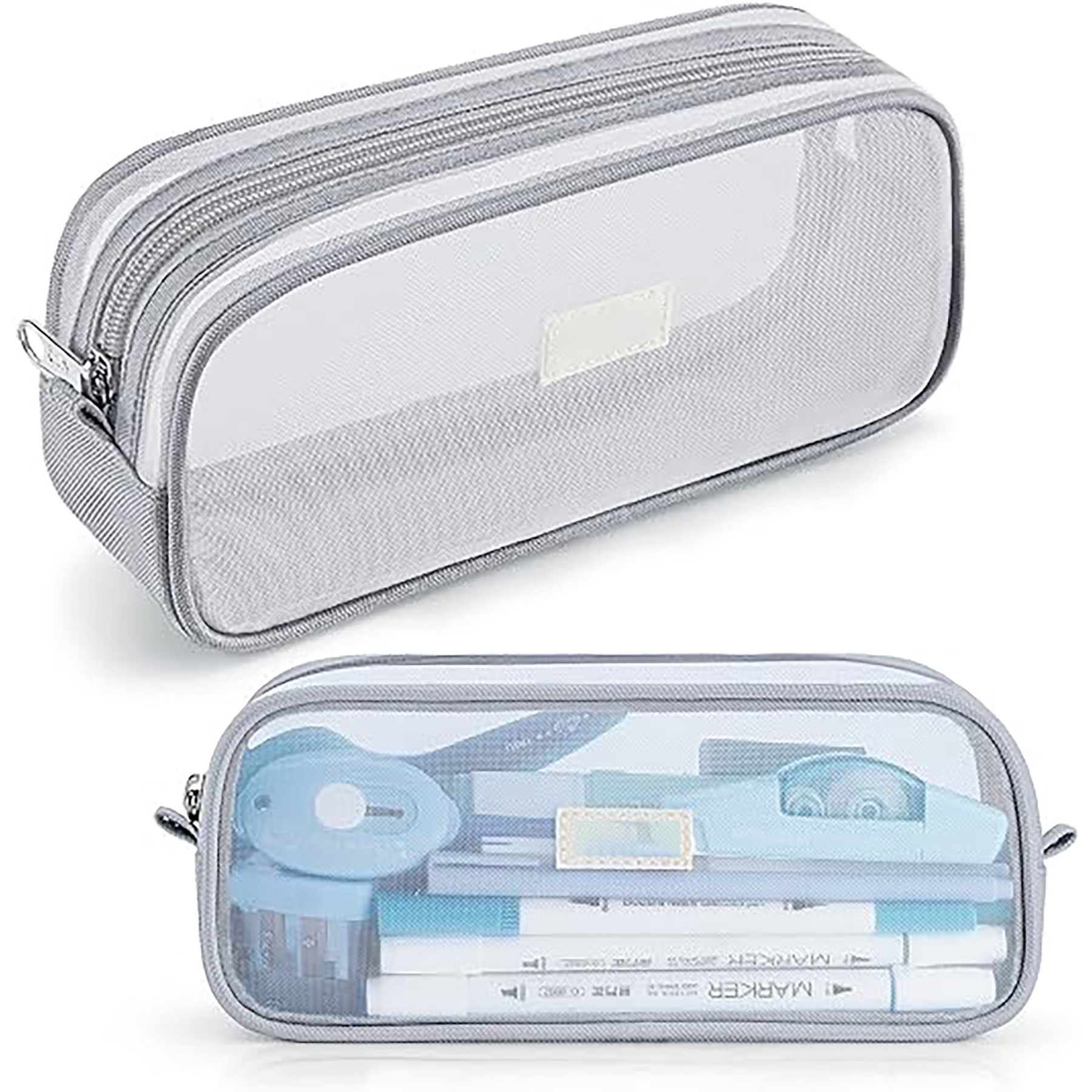 Zipper Grid Mesh Stationery Bag 11