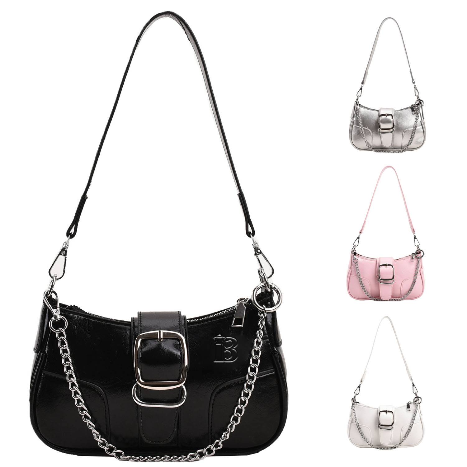 PU large capacity single shoulder square women's tote bag