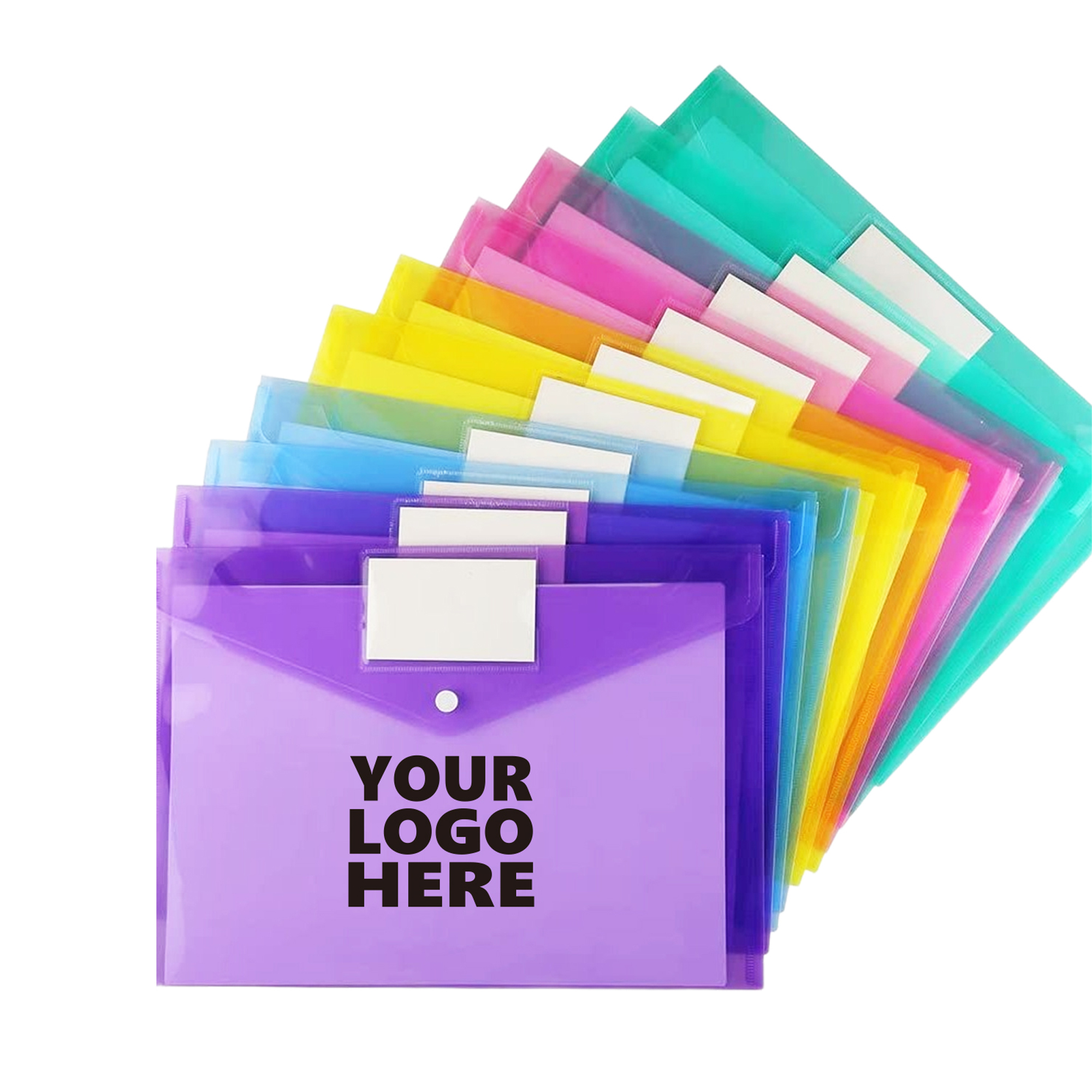 MOQ50 Plastic Snap Button File Bag for Organizing Papers 1