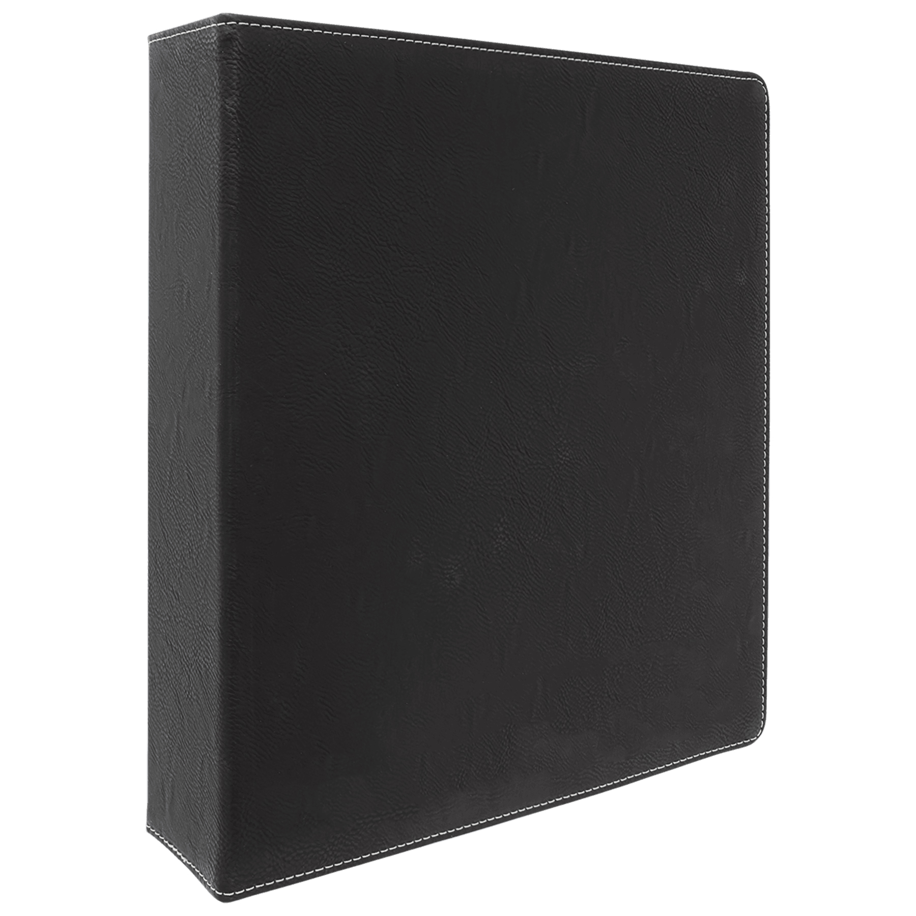 11" x 11 " Black/Silver Leatherette 3-Ring Binder w/ 2" Slant D-Rings 3