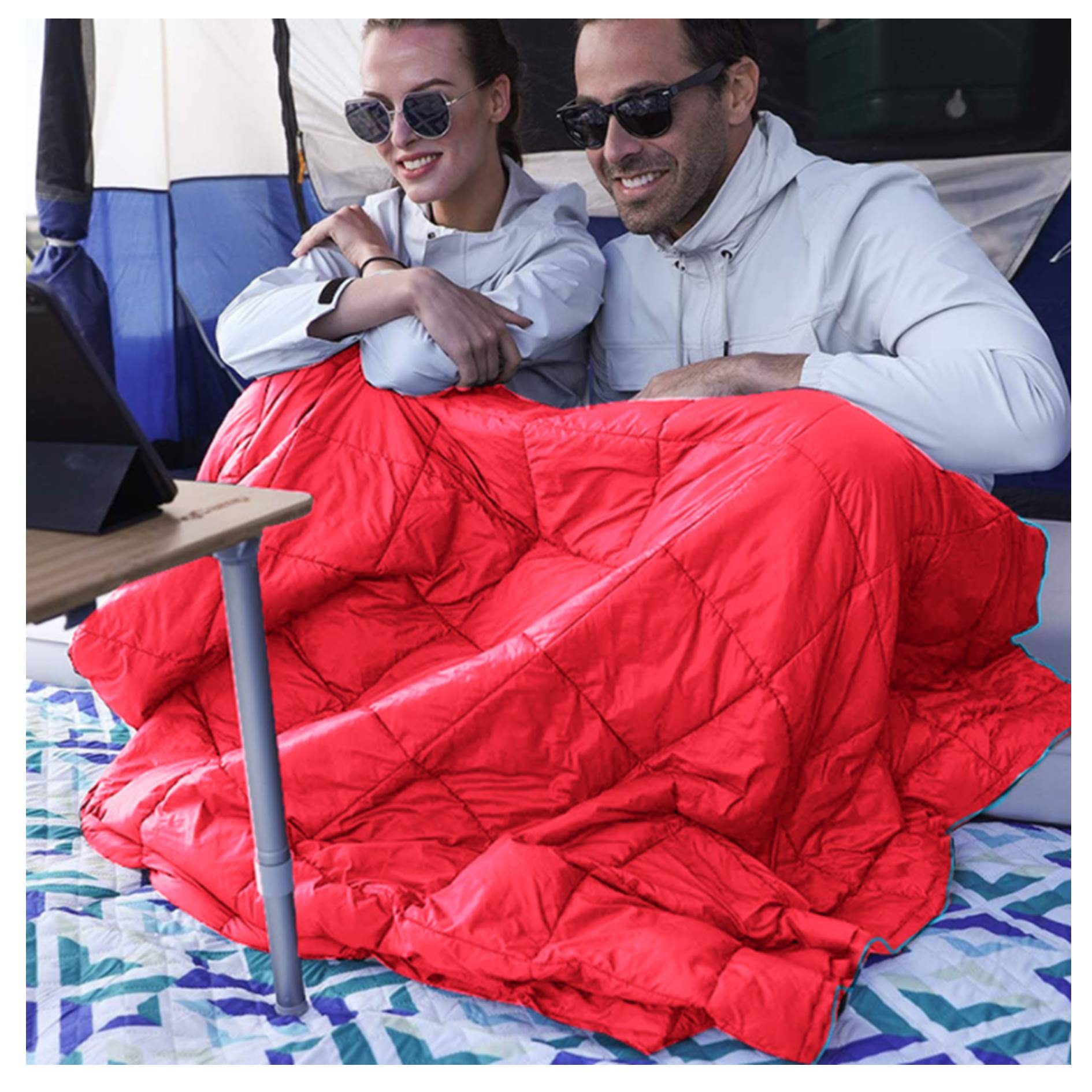 Portable Rolling Up Camping Down Blanket 4