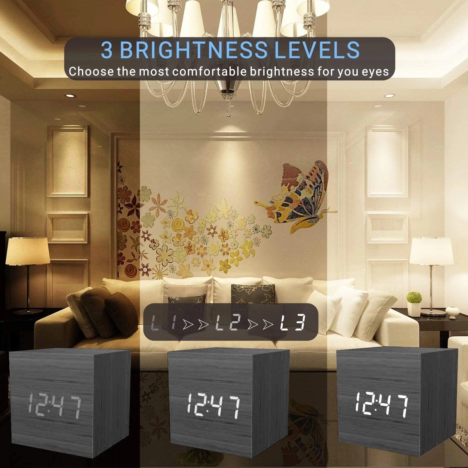 Cube LED Alarm Clock 6