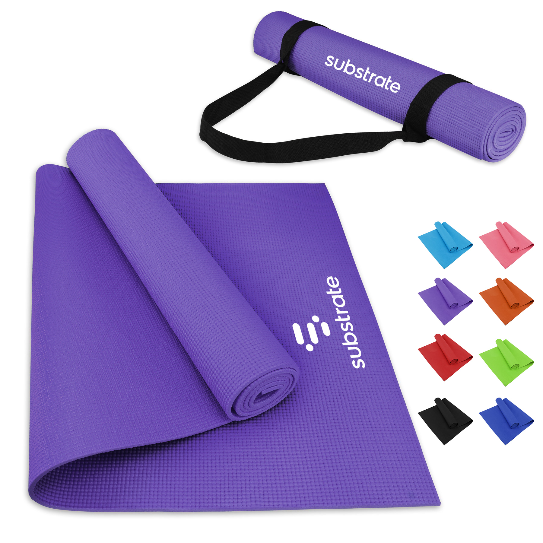 Full Length PVC Yoga Mat And Carrying Strap-Ocean 6