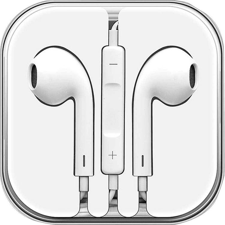 Wired Earbuds with Mic - White 3.5mm Case 1