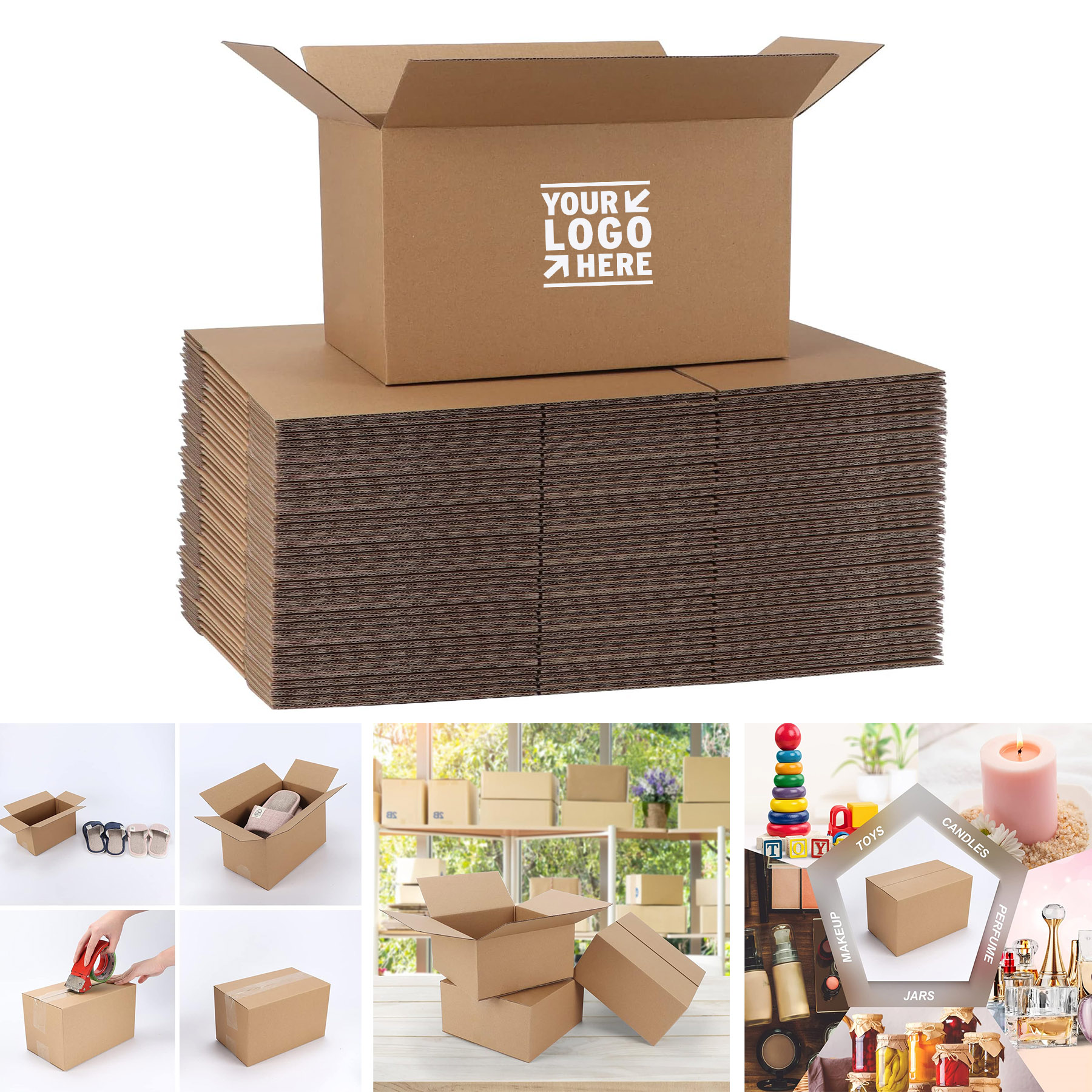 Recyclable Bulk 10x6x6 Inches Shipping Corrugated Cardboard Packaging Box 2
