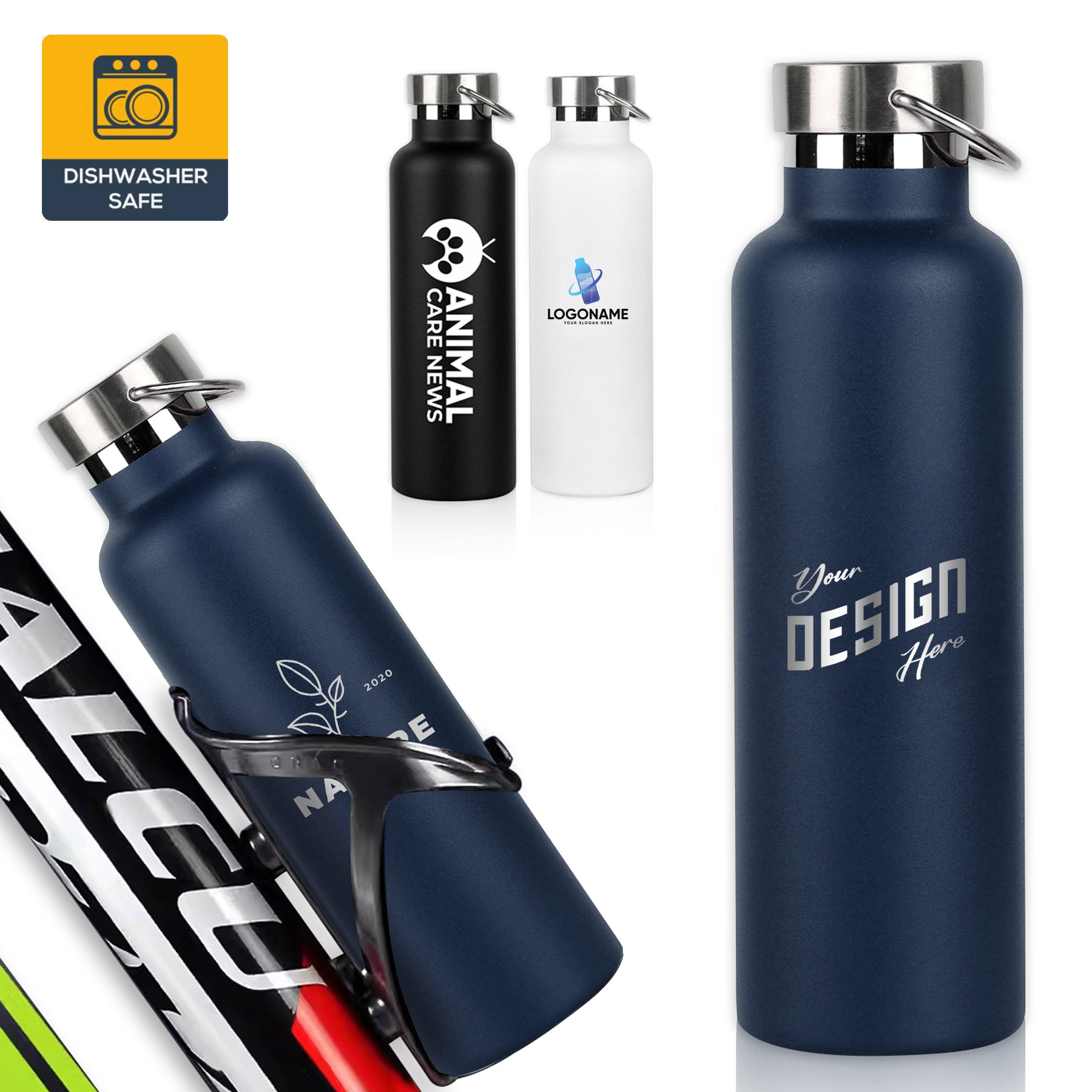 25 Oz Insulated Stainless Steel Sport Water Bottle Tumbler, custom water bottle with logo imprint 6