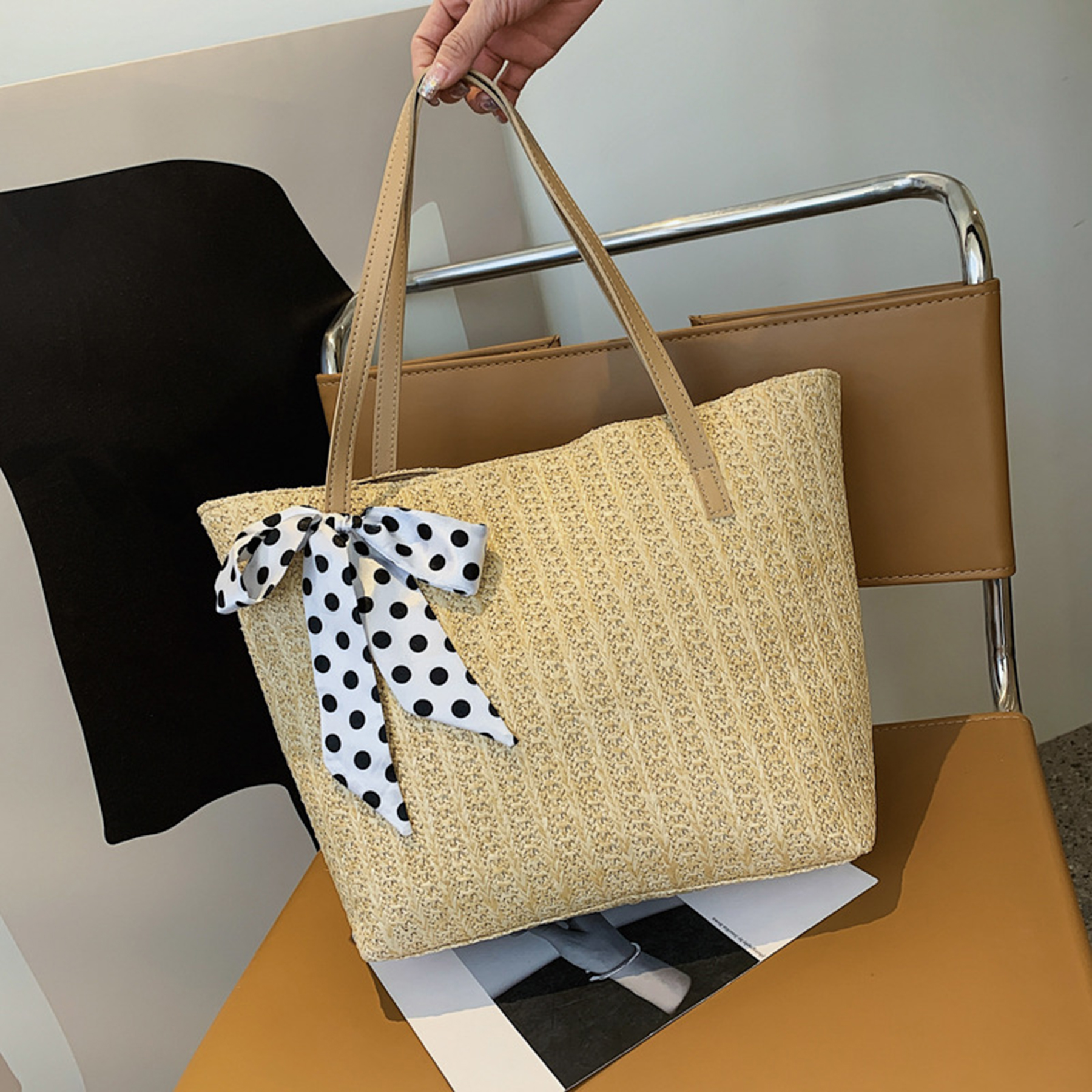 Straw Crossbody Beach Bag 4