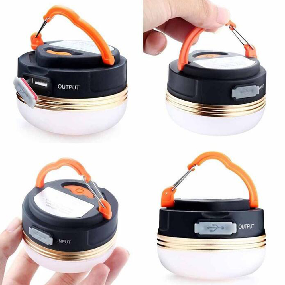 LED Tent Camping Lantern Lamp Light Flashlights USB Power 3