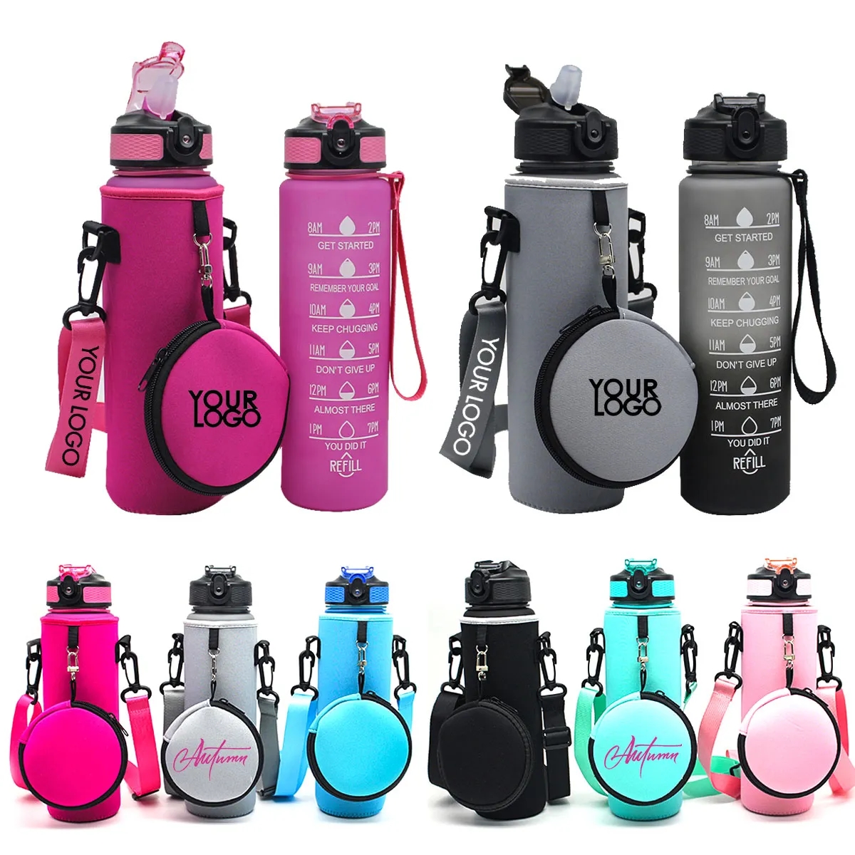 32oz. Sport Timing Water Bottle With Neoprene Sleeve Carrier 2