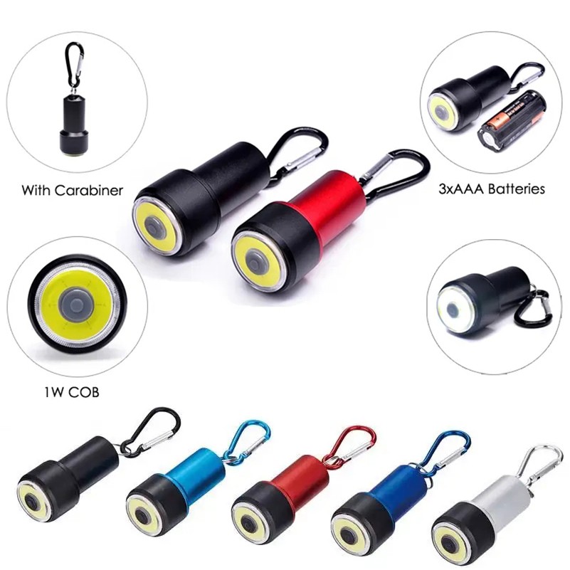 Mini COB Flashlight with Carabiner 2