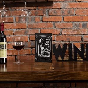 Mini Tabletop Chalkboard Signs with Wood Base 3