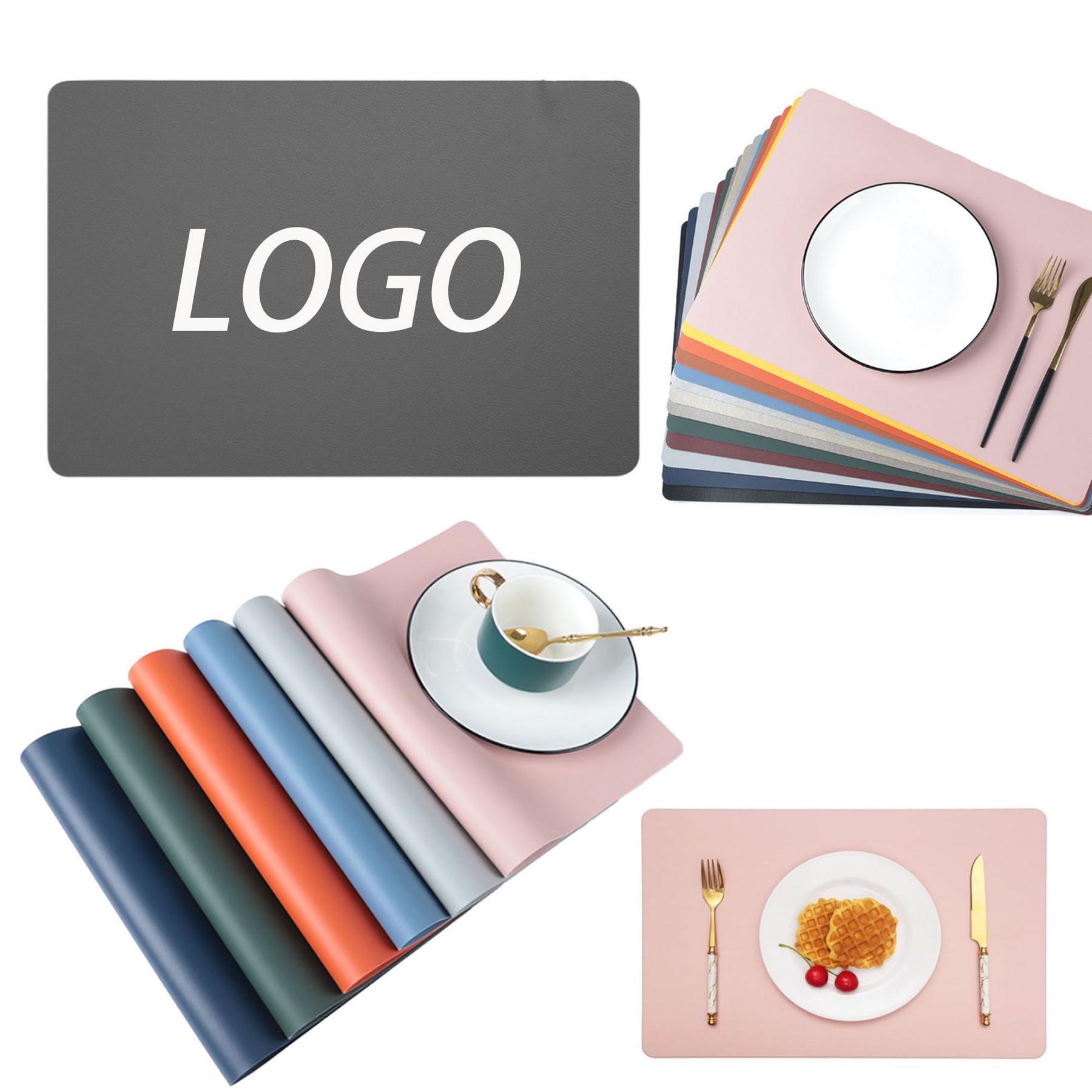 Non-Slip Heat-Resistant Leather Placemats