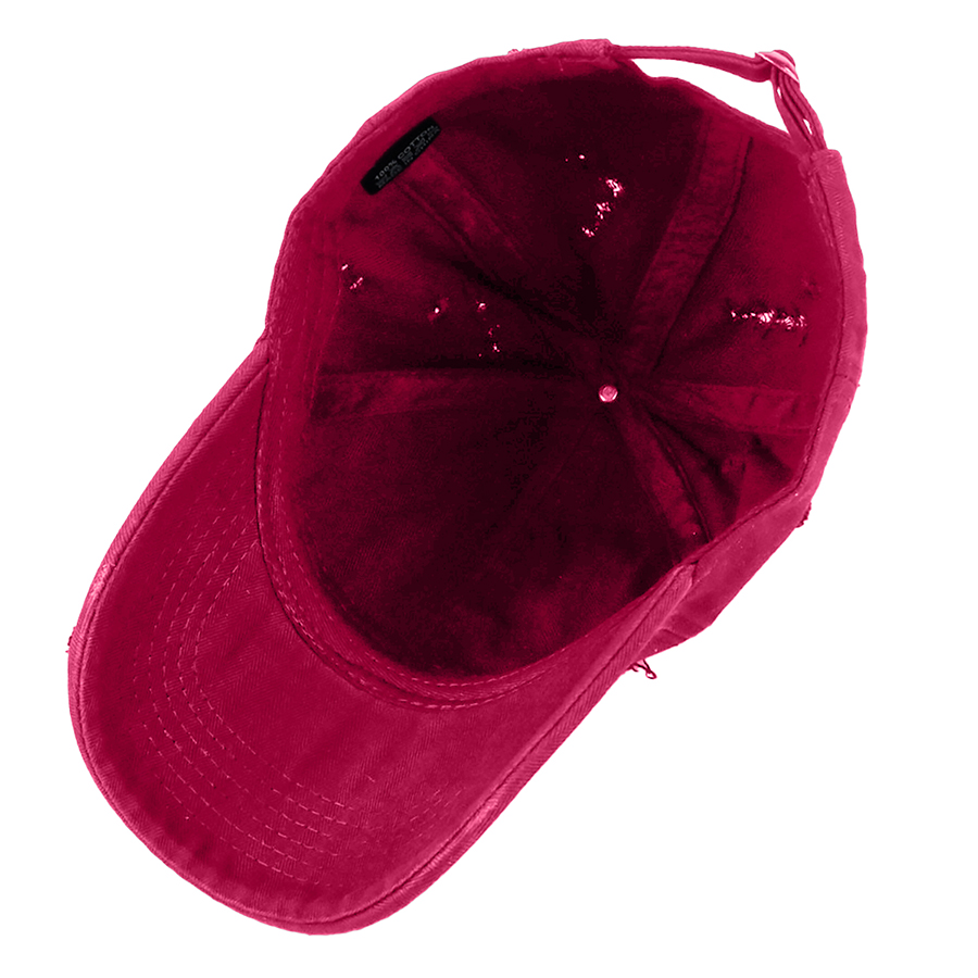 Stock Solid Color Ripped Cotton 6-Panel Baseball Cap 42