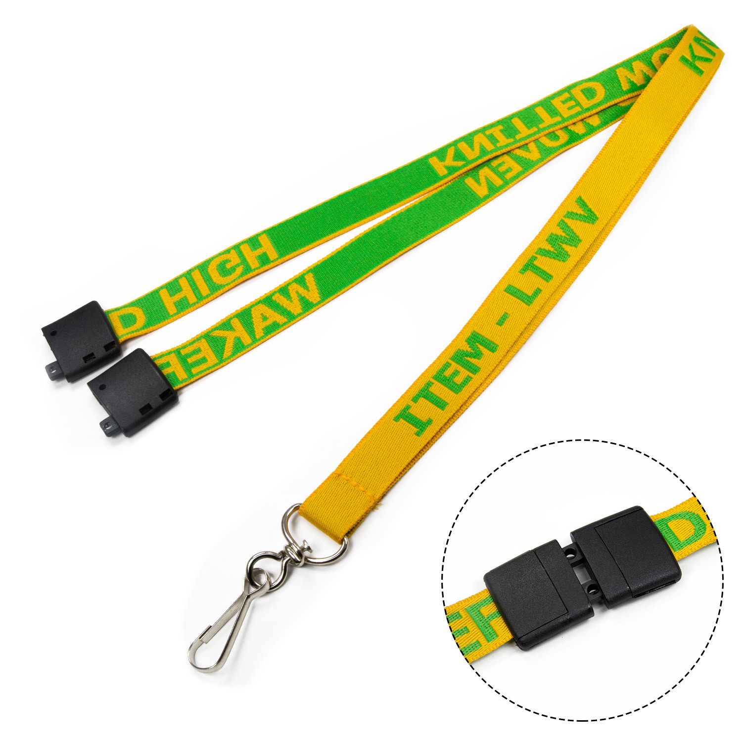 1/2" Woven Lanyards with Safety Breakaway 1