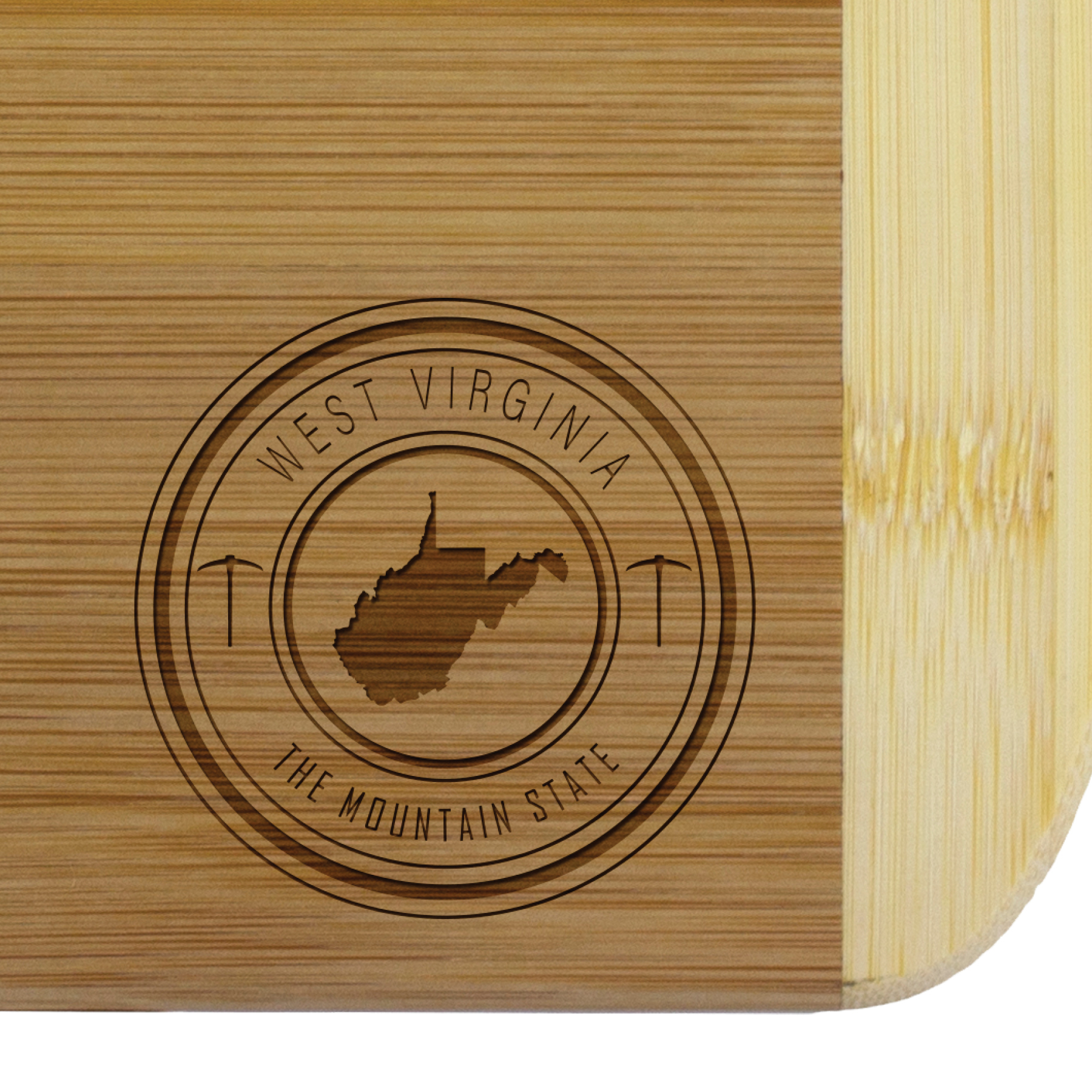 West Virginia State Stamp 2-Tone 11" Cutting Board 2