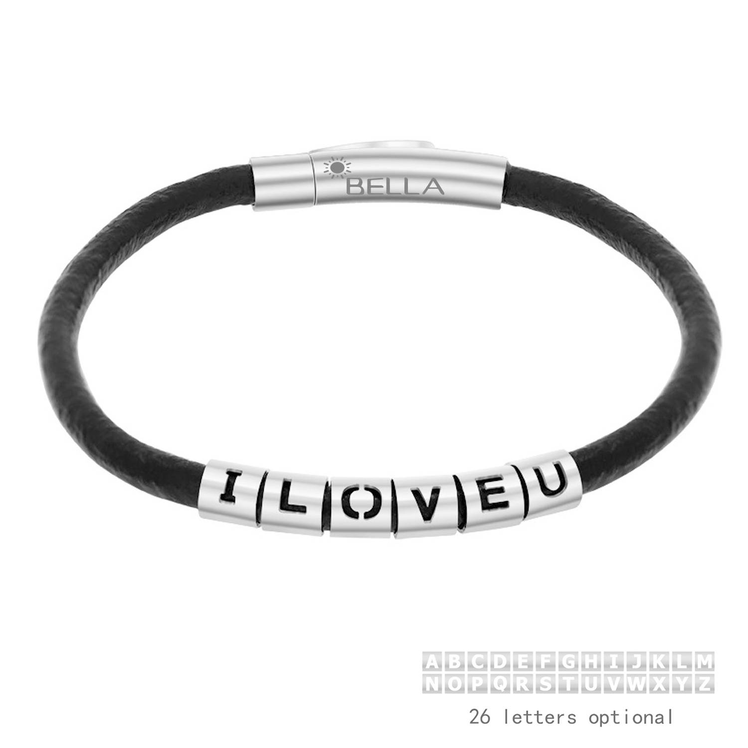 Letter Leather Rope Bracelet for Men 2