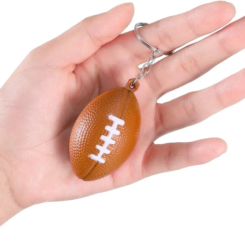 Customized PU Football Keychain 3