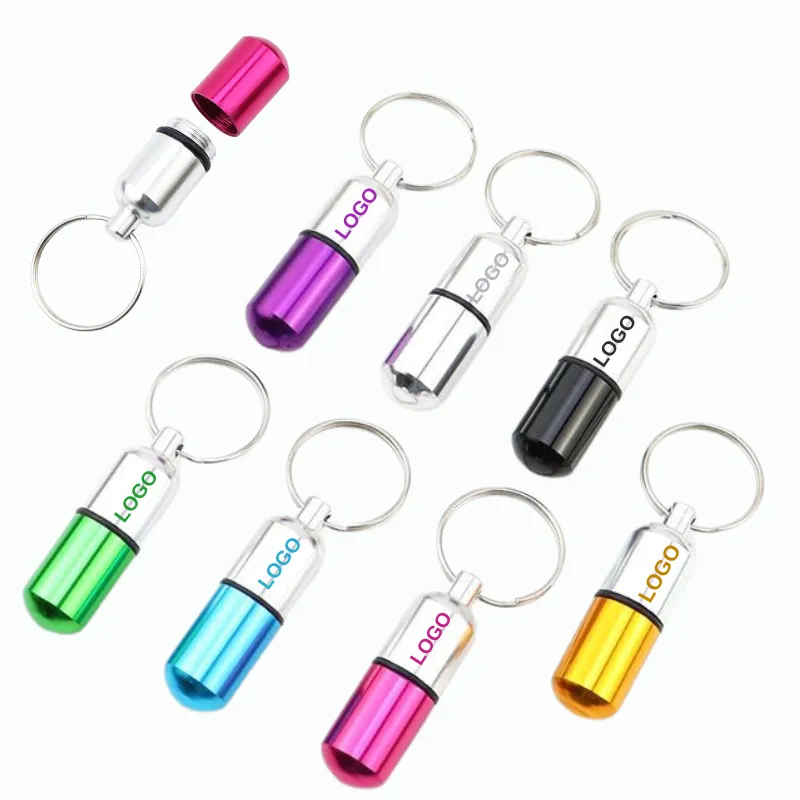 Aluminum Capsule Keychain Pillbox 9