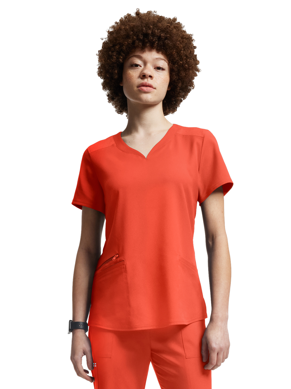 White Cross - VIBE - Women's Three-Pocket Curved V-Neckline Top 34