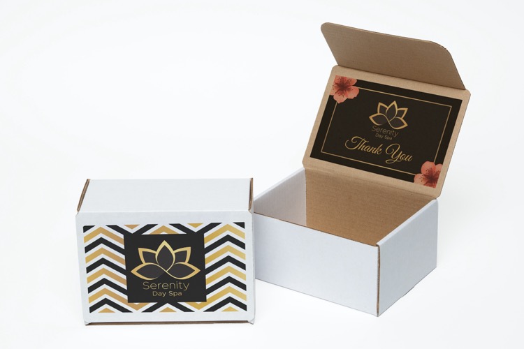 Full Color White Display Mailer Box w/2 Sided Imprint (8" x 6" x 4")