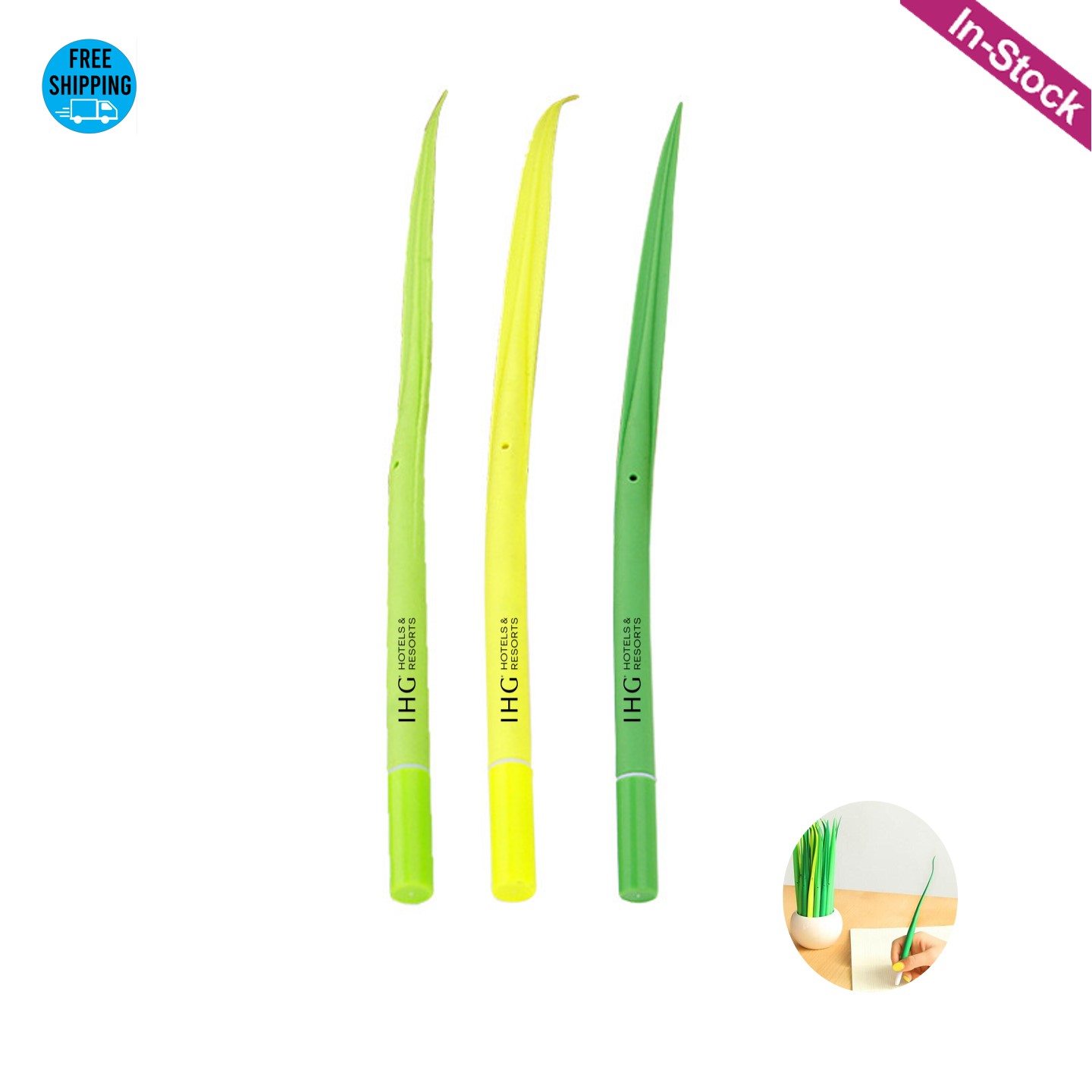 Forest Green Grass Shaped Ballpoint Pen 1