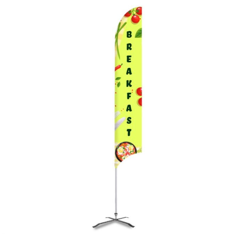 Breakfast Pre Printed 15' G7 Feather Flag - Green 2