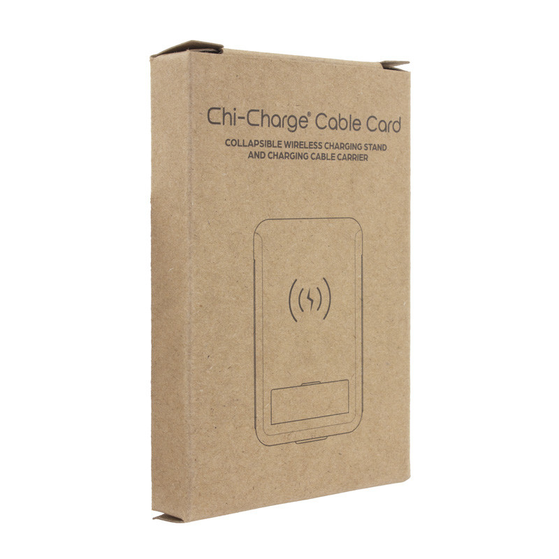 Chi-Charge Cable Card - collapsible wireless charging stand and charging cable carrier 4