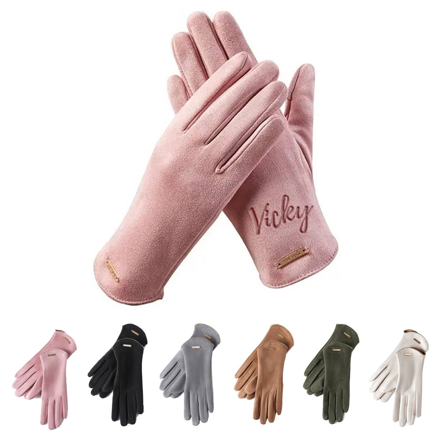 Winter Suede Gloves For Women 4