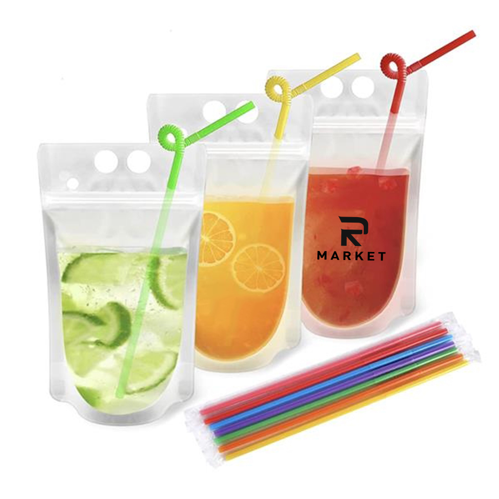 Juice Pouch With Straw with round corners for safety 2