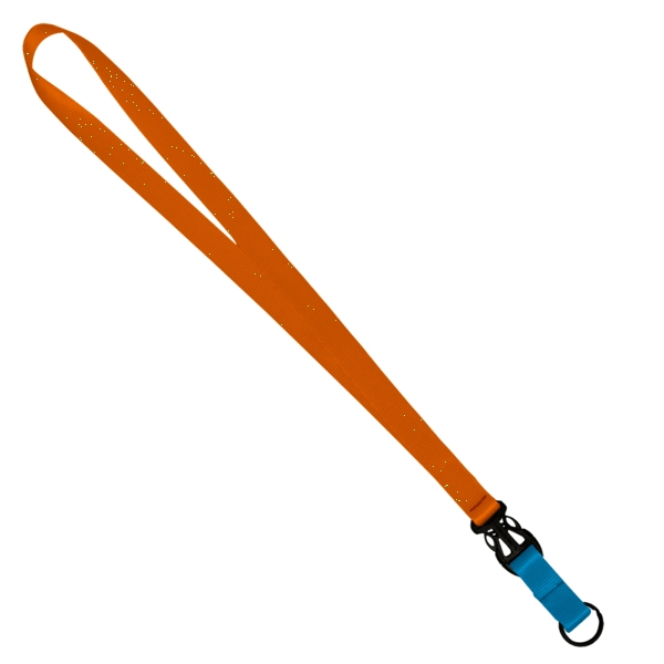3/4" Multi color (Top and bottom) Nylon Lanyard with Plastic Slide Buckle R 306