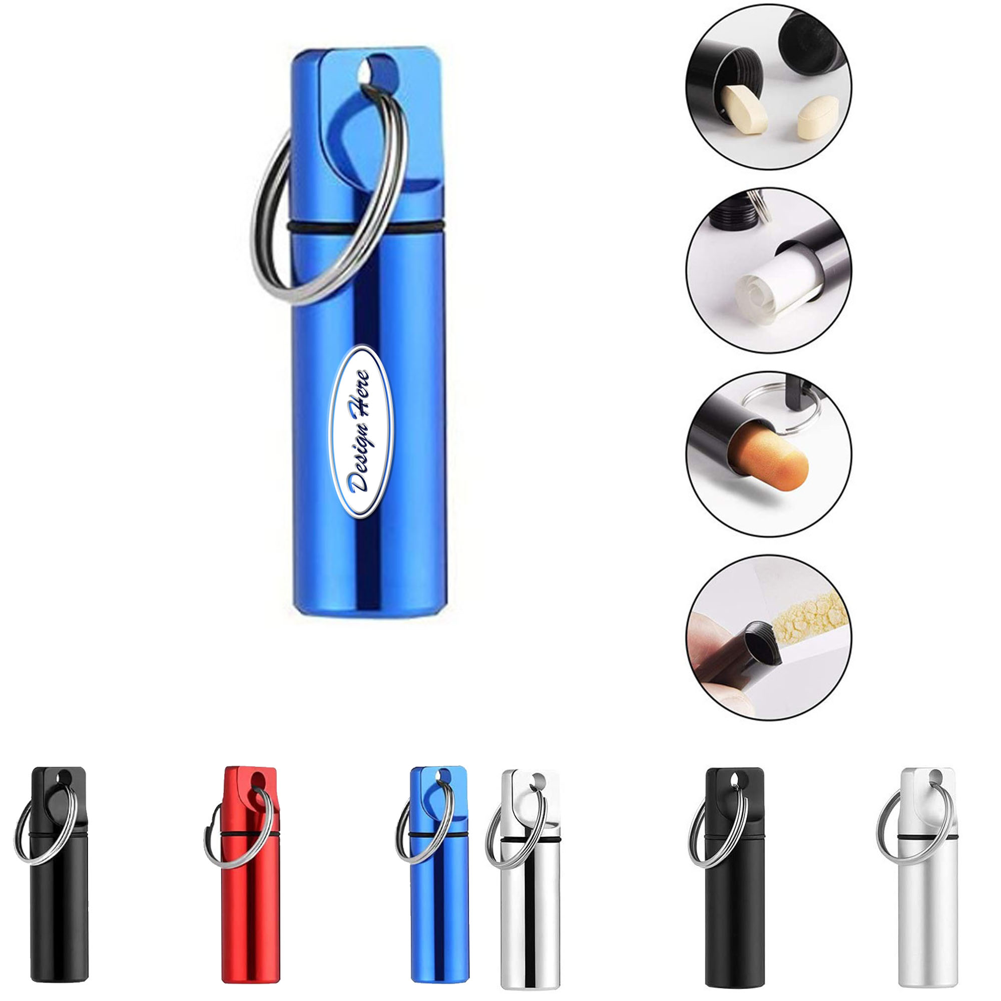 Compact Metal Pill Holder Keychain for Everyday Convenience 2