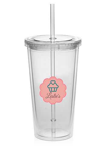 20 oz. Double Wall Acrylic Tumblers With Straws 17