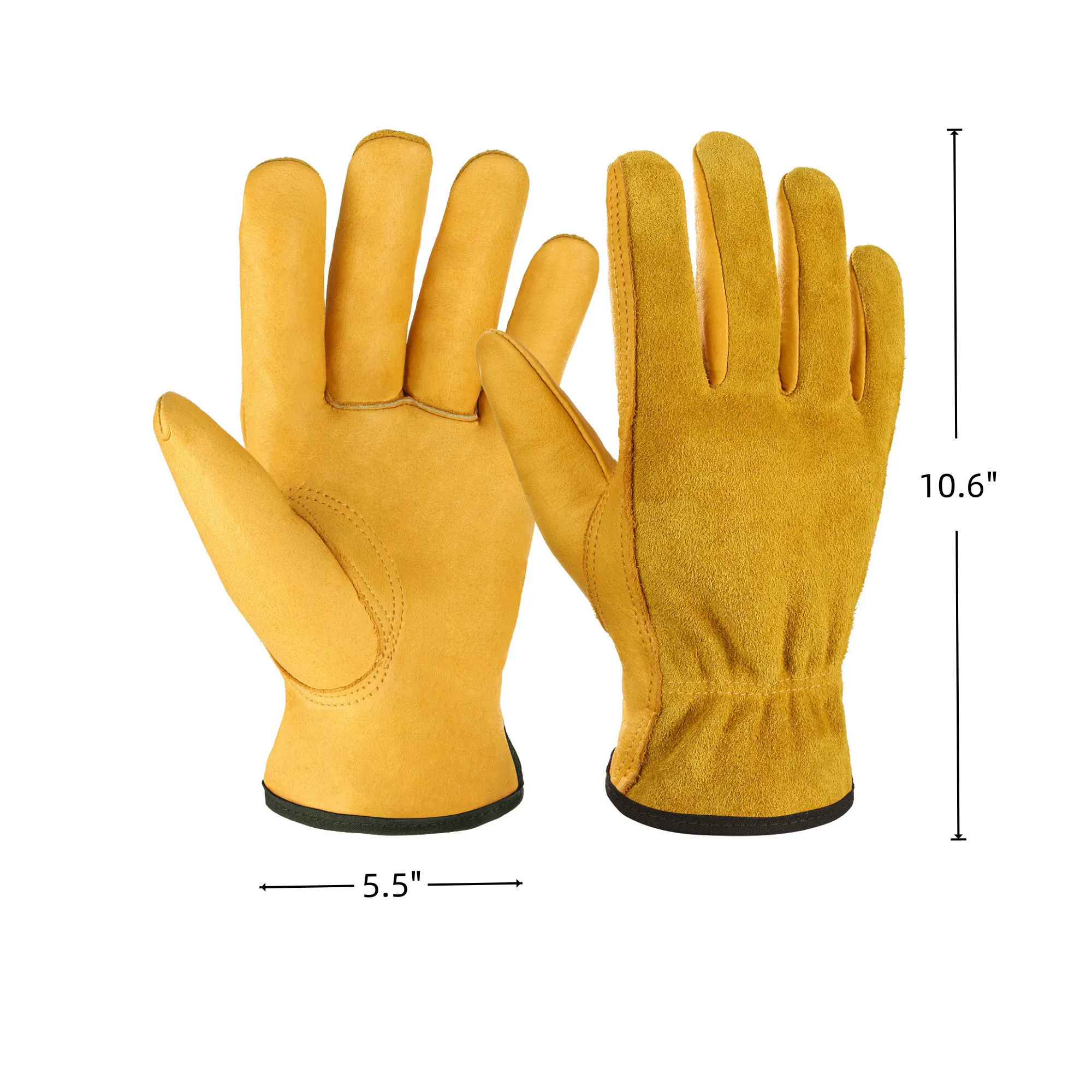 Gardening Protection Double - Layer Cowhide Work Gloves 2