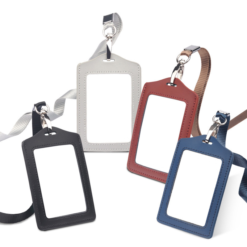 Vertical PU Leather ID Badge Holder 9