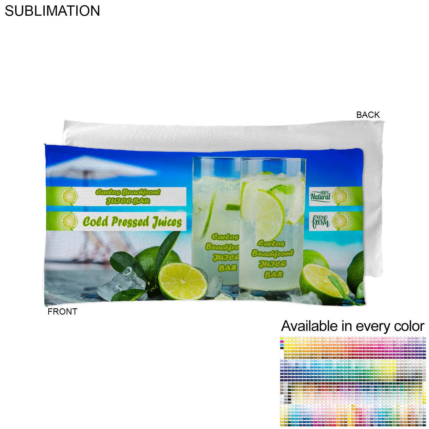 Absorbent Microfiber Dri-Lite Terry Branding Towel, 22x44, Sublimated Edge to Edge 1 side 1