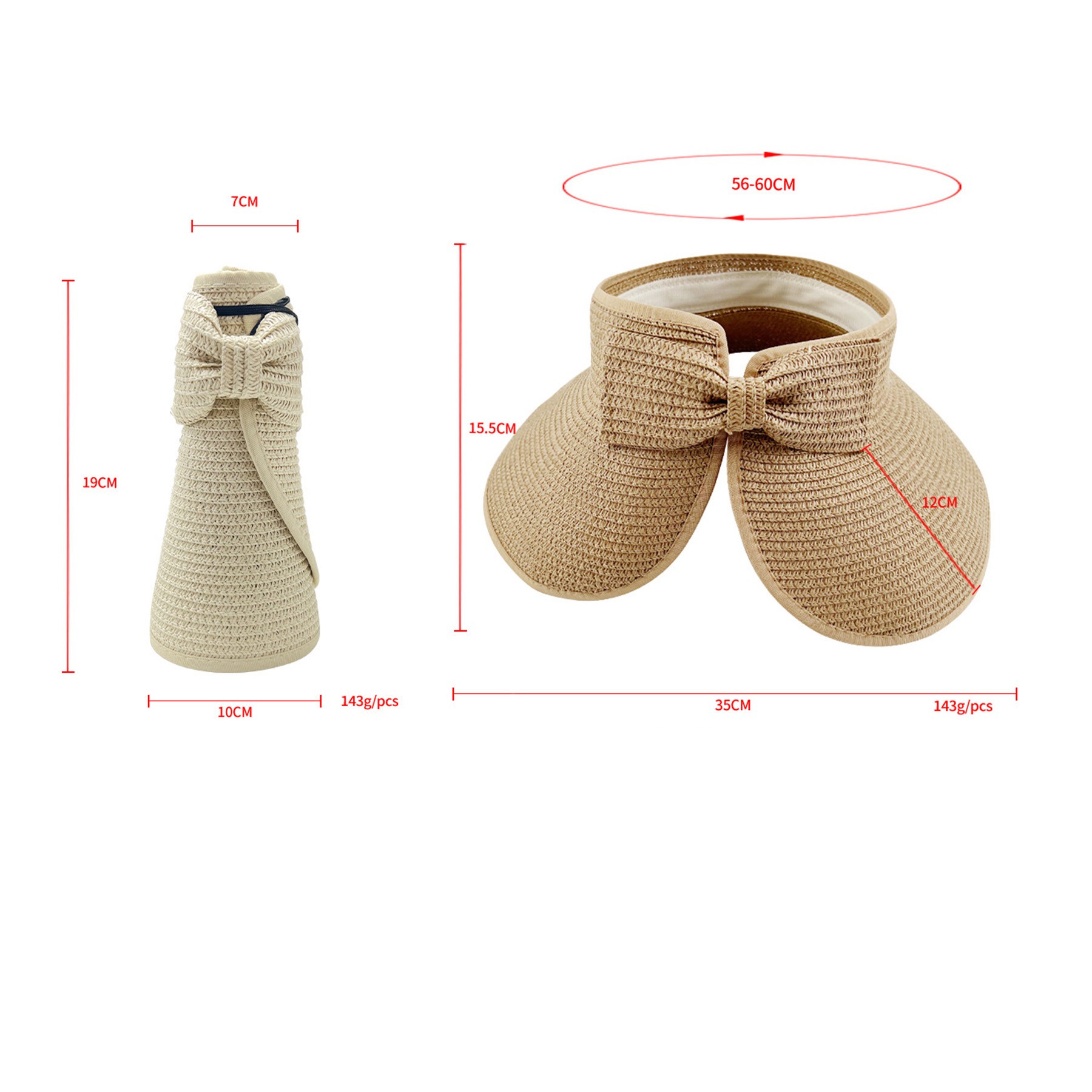 Foldable Wide Brim Hat Empty Straw Hat 2