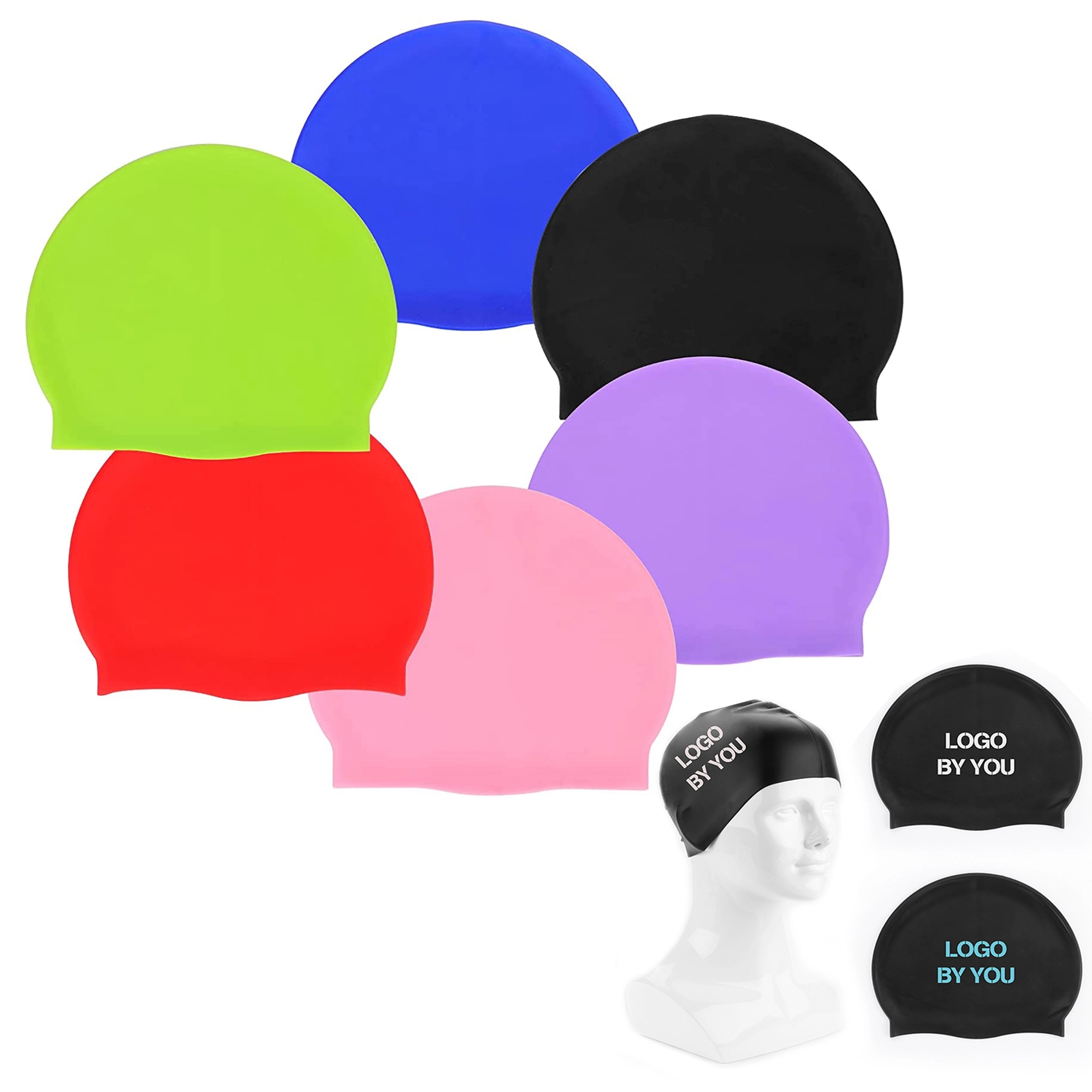 Durable Silicone Swim Cap MOQ 50pcs 3