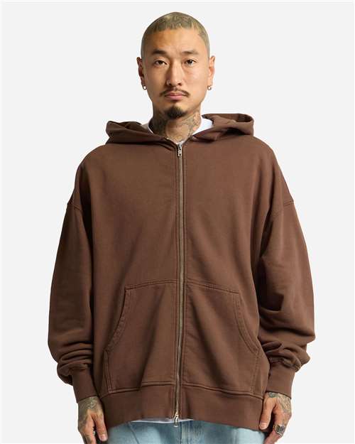 Unisex Max Heavy Garment-Dyed Double-Zip Hoodie Sweatshirt - SHGDZ 13