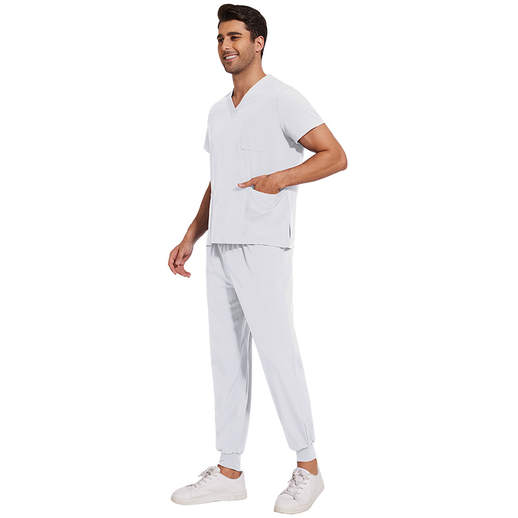 Comfortable V Neck Work Clothes 13