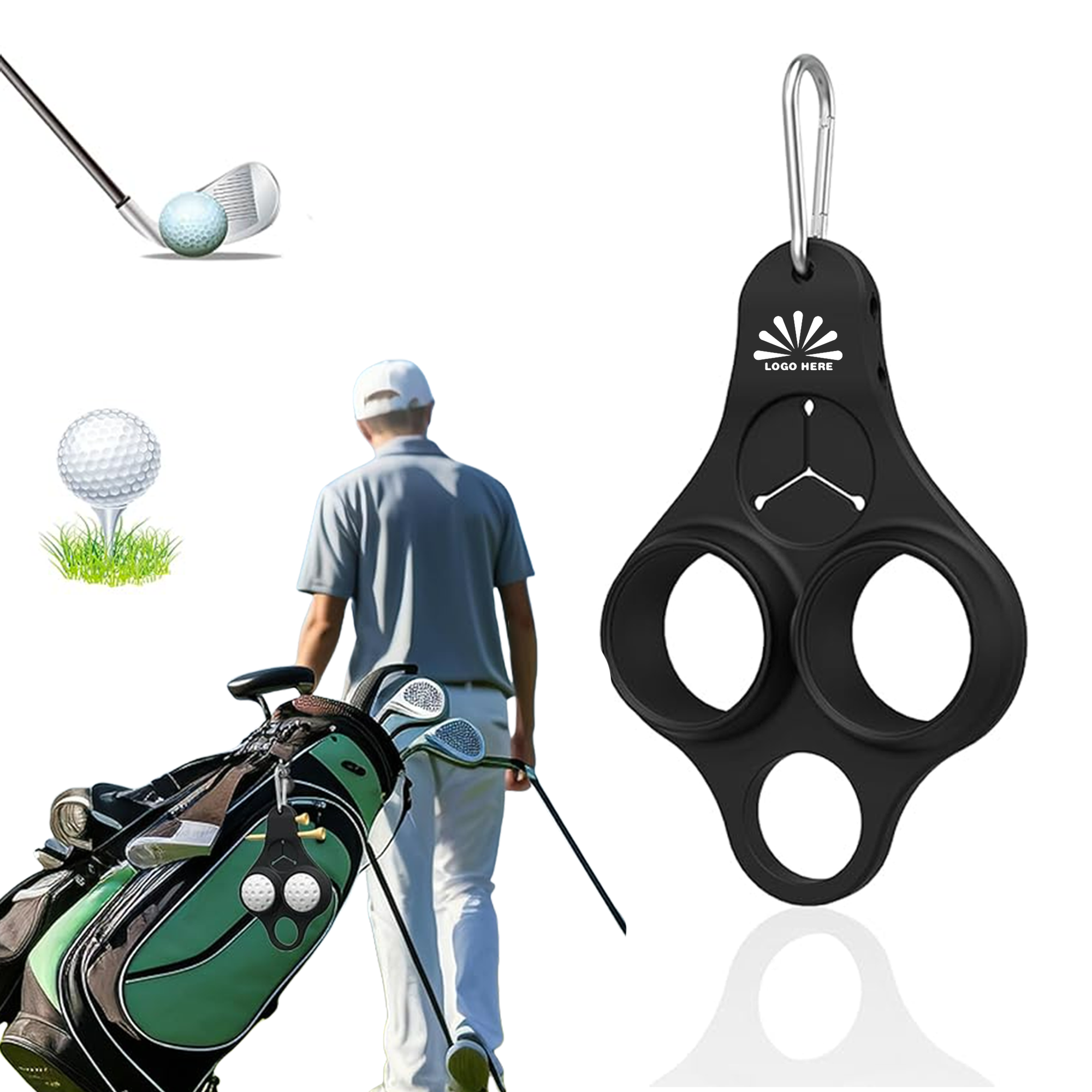 Golf Ball Holder With Carabiner 3