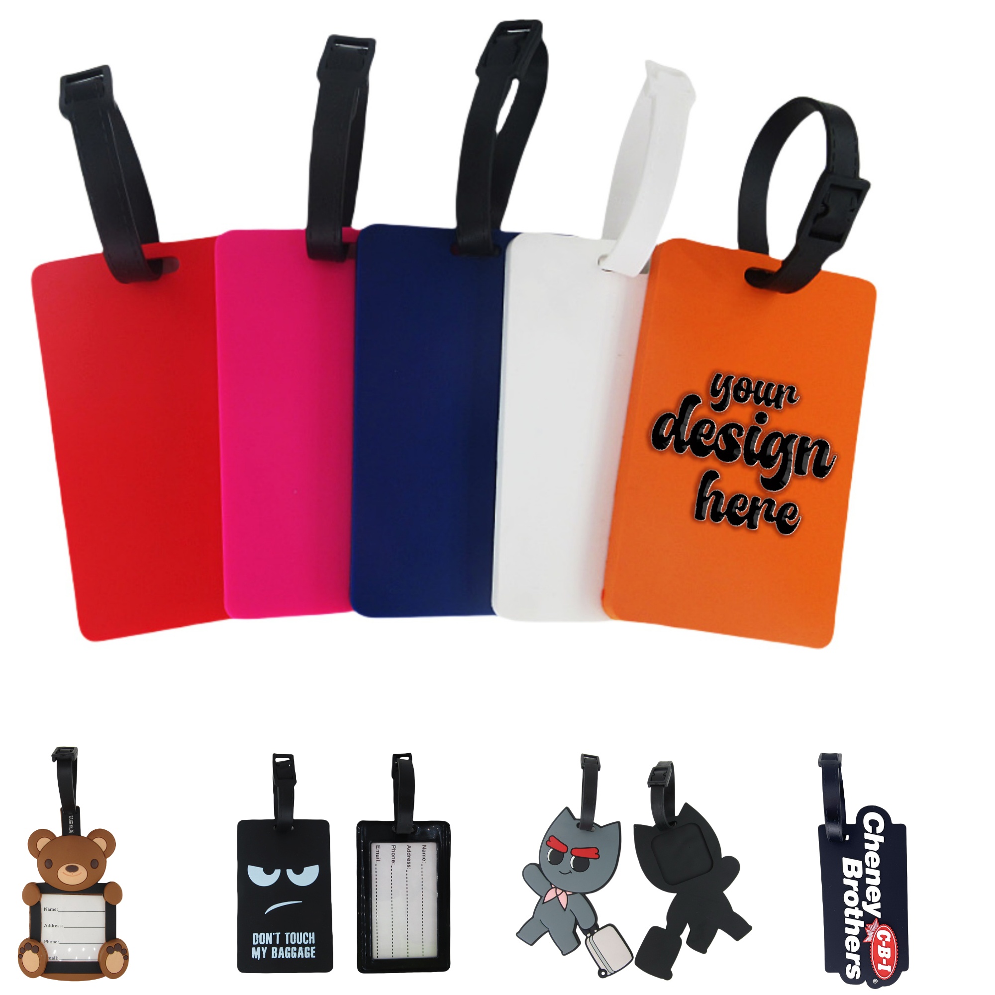 Silicone Luggage Tag w/Name ID Card 1