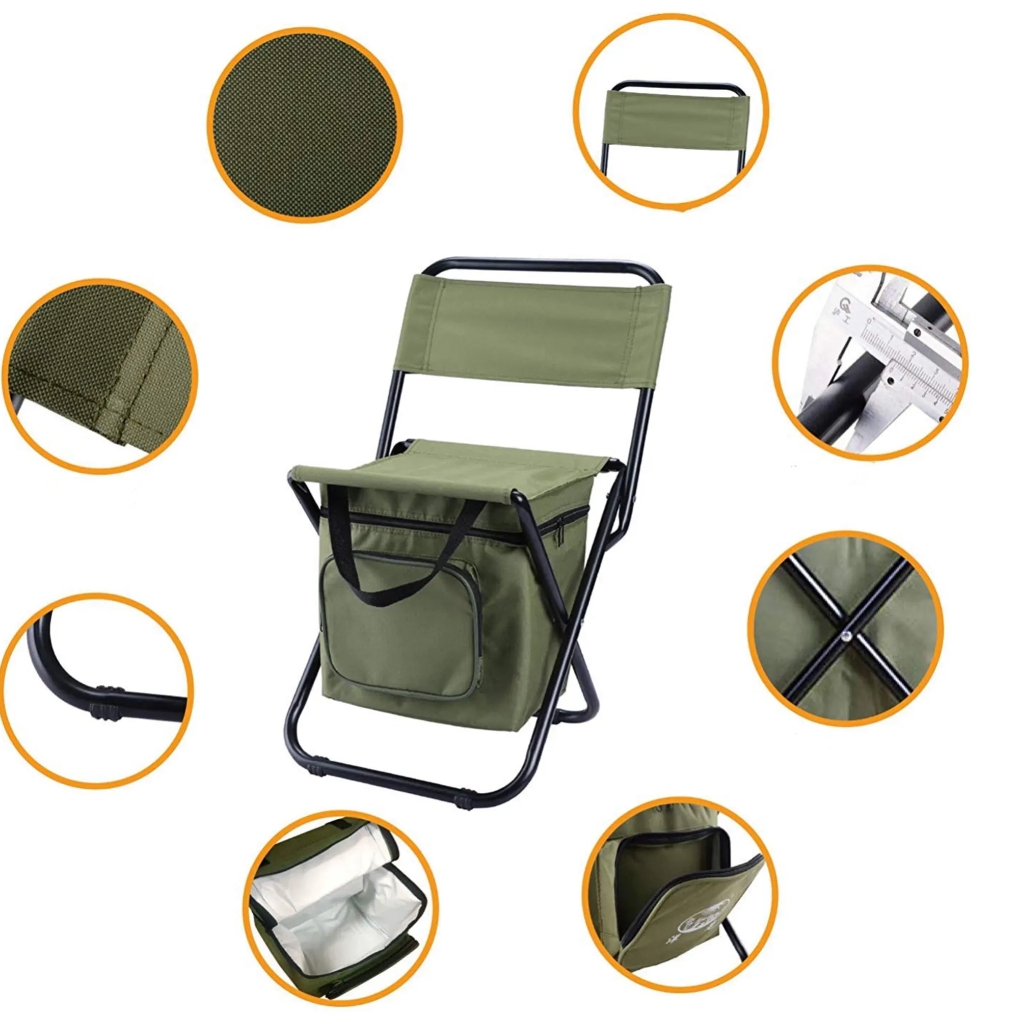 Folding Stool Backpack Insulated Cooler Bag 2