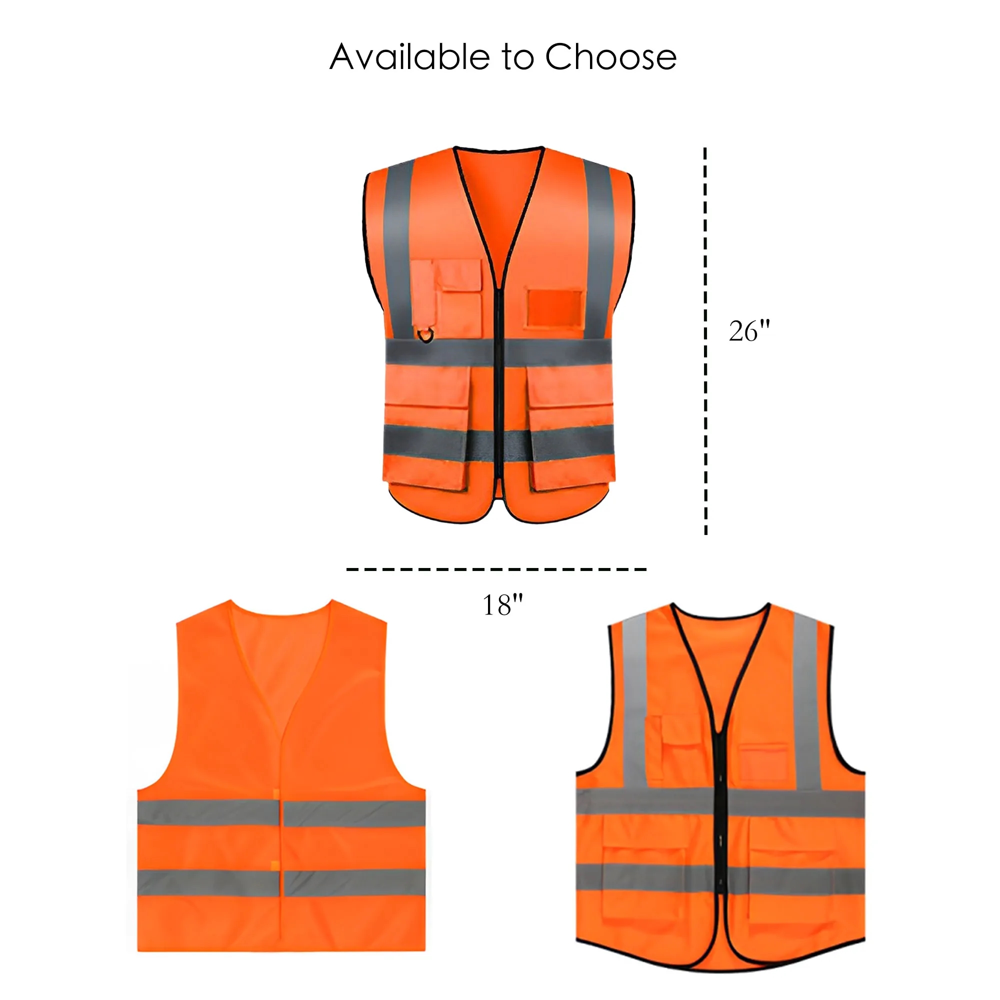 Multiple Pocket Reflective Safety Vest 4